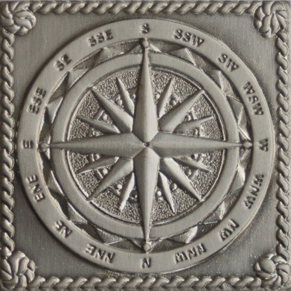 Вставка 5x5 Windrose Satined silver серебро сатинированная матовая Moneli Вставка 5x5 Windrose Satined silver серебро сатинированная матовая Moneli