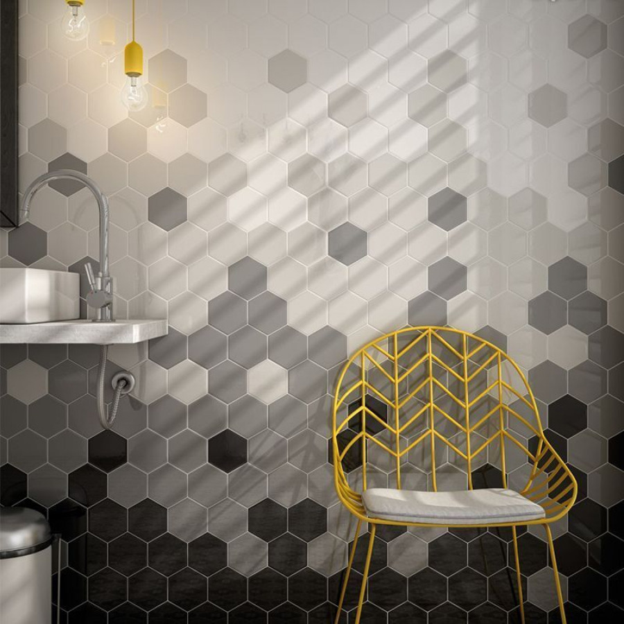 Плитка 15x10 White Matt Scale Hexagon матовая белый цемент Equipe Плитка 15x10 White Matt Scale Hexagon матовая белый цемент Equipe