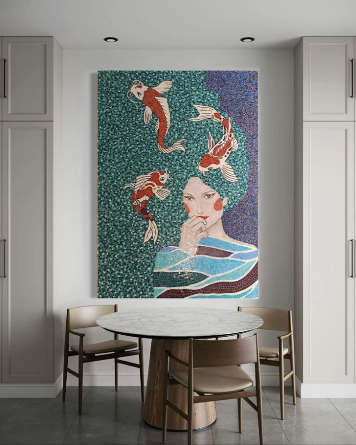 Панно 280x140 Русалка бирюзовый Art Natura Панно 280x140 Русалка бирюзовый Art Natura