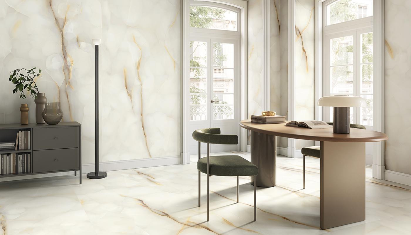 Керамогранит 278x120 Perla Naturale Tele Di Marmo Pure Onyx матовая белый оникс 6.5мм Emil Ceramica Керамогранит 278x120 Perla Naturale Tele Di Marmo Pure Onyx матовая белый оникс 6.5мм Emil Ceramica