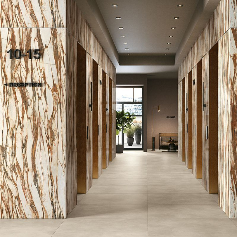 Керамогранит 160x80 Calacatta Copper Lucido Wanderlust глянцевая бежевый мрамор 9мм Mirage Керамогранит 160x80 Calacatta Copper Lucido Wanderlust глянцевая бежевый мрамор 9мм Mirage