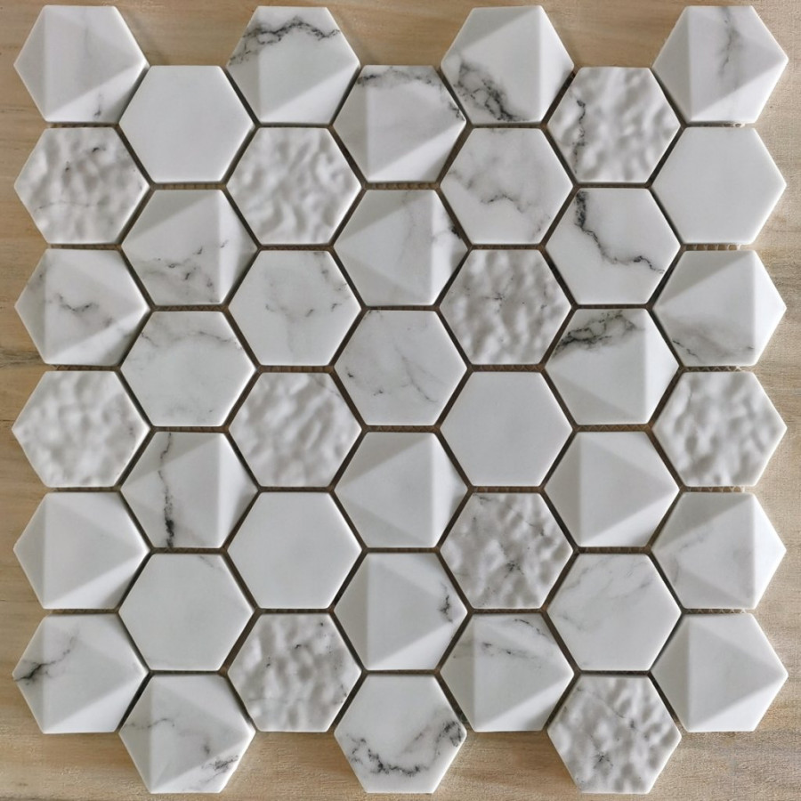 Мозаика 30x30 7мм Volume White 48*48*6.5 белый Bonaparte Мозаика 30x30 7мм Volume White 48*48*6.5 белый Bonaparte