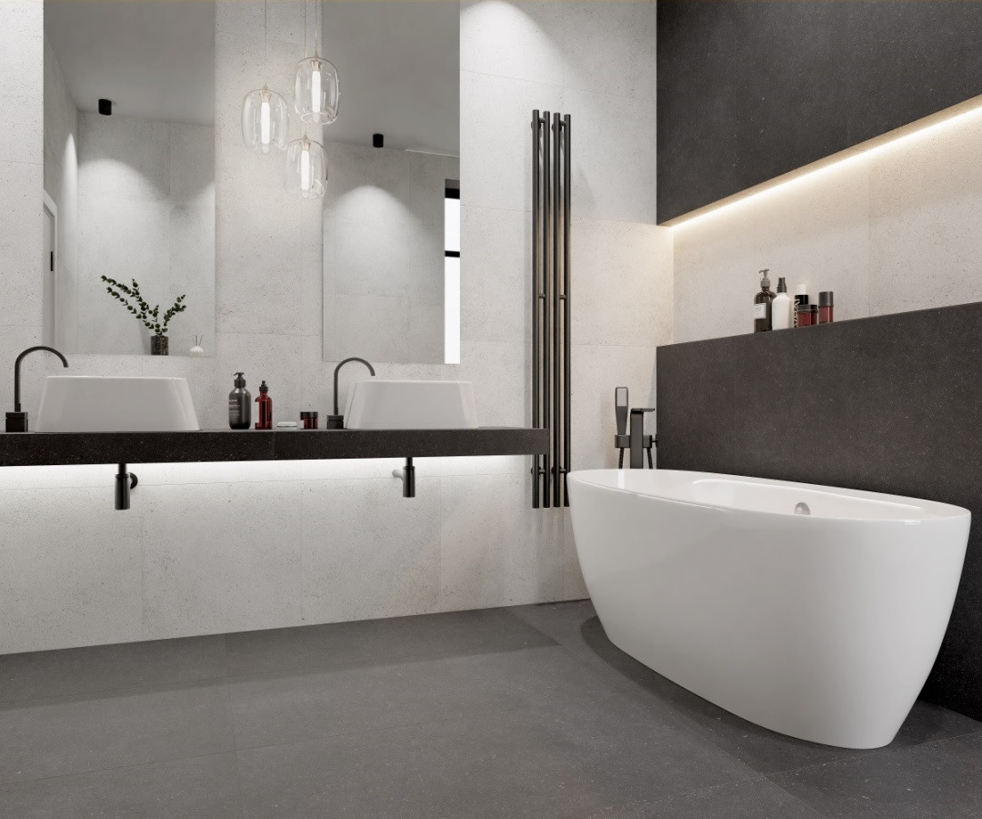 Керамогранит 120x60 Nemo NR214 бетон темно-серый матовая 9.5мм Primavera Керамогранит 120x60 Nemo NR214 бетон темно-серый матовая 9.5мм Primavera