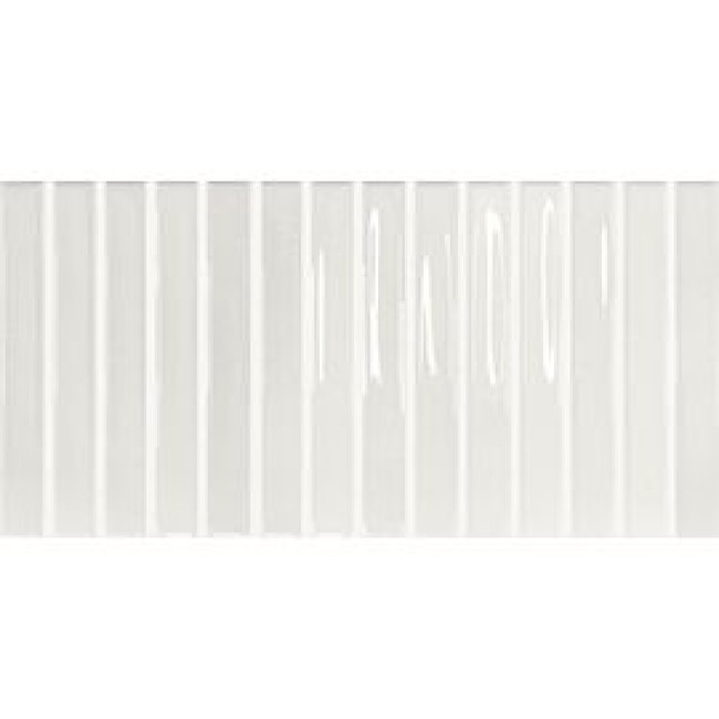 Плитка 25x13 Flash Bars White 133469 глянцевая, 3d белый однотонная DNA Tiles Плитка 25x13 Flash Bars White 133469 глянцевая, 3d белый однотонная DNA Tiles