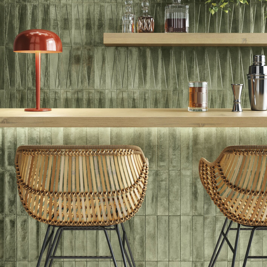 Плитка 25x6 Green Glossy Bari глянцевая зеленый однотонный 9мм Harmony Плитка 25x6 Green Glossy Bari глянцевая зеленый однотонный 9мм Harmony