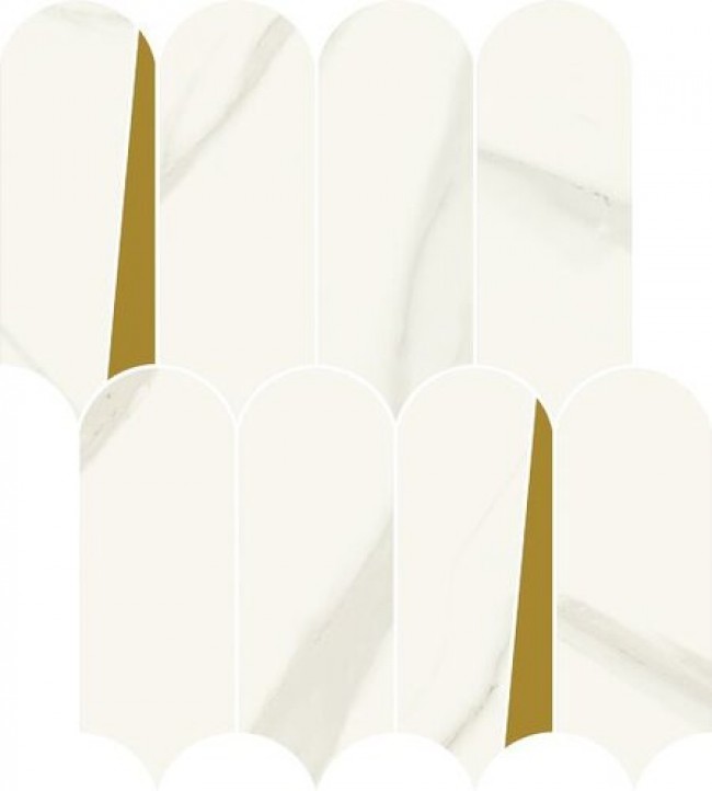 Плитка 36x33 Metropolis Calacatta Mosaico Elegant 600110000948 микс белый мрамор, с золотом Италон Плитка 36x33 Metropolis Calacatta Mosaico Elegant 600110000948 микс белый мрамор, с золотом Италон