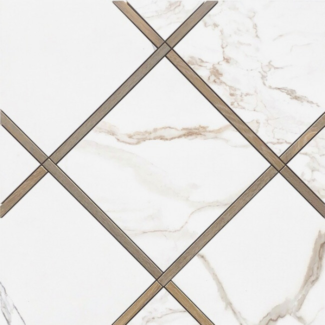 Плитка 60x60 9мм Roma Incroci Calacatta Avana Lux Flzi глянцевая белый мрамор, дерево Fap Ceramiche Плитка 60x60 9мм Roma Incroci Calacatta Avana Lux Flzi глянцевая белый мрамор, дерево Fap Ceramiche
