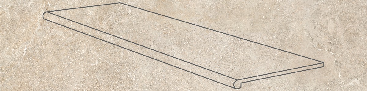 Ступень фронтальная 120x33 Petra Smooth Round. Beige матовая Gres de Aragon Ступень фронтальная 120x33 Petra Smooth Round. Beige матовая Gres de Aragon