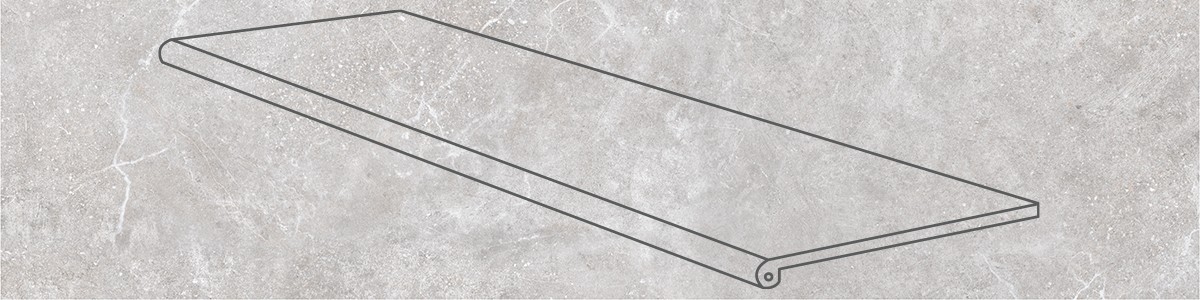 Ступень фронтальная 120x33 Petra Smooth Round. Gris противоскользящая Gres de Aragon Ступень фронтальная 120x33 Petra Smooth Round. Gris противоскользящая Gres de Aragon